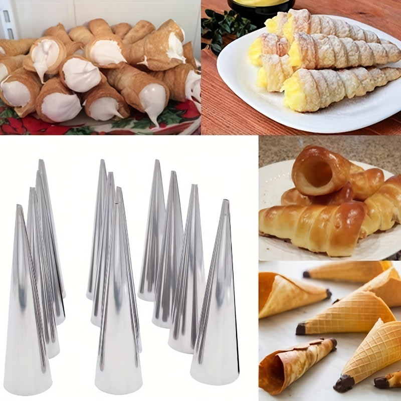 6pcs, Cone Roll Stainless Stee - Danish Pancake Pan 评论和价格