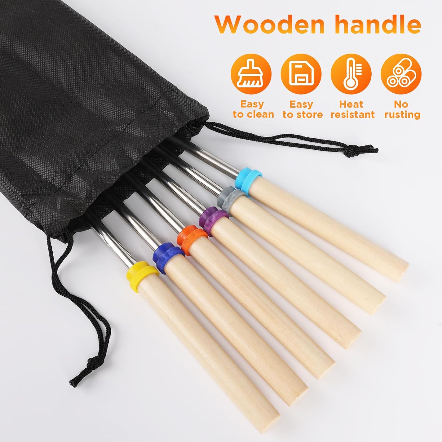 6Pcs Stainless Steel Telescopi - Corn Dog Stick 评论和价格